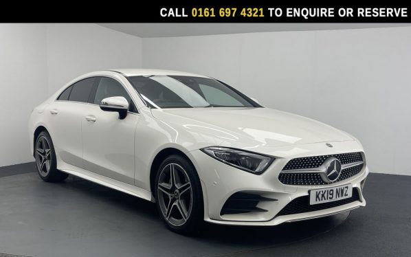 Used 2019 WHITE MERCEDES-BENZ CLS CLASS Saloon 2.9 CLS350d AMG Line Coupe 4dr Diesel G-Tronic 4MATIC Euro 6 (s/s) (286 ps) (reg. 2019-06-27) for sale in Manchester