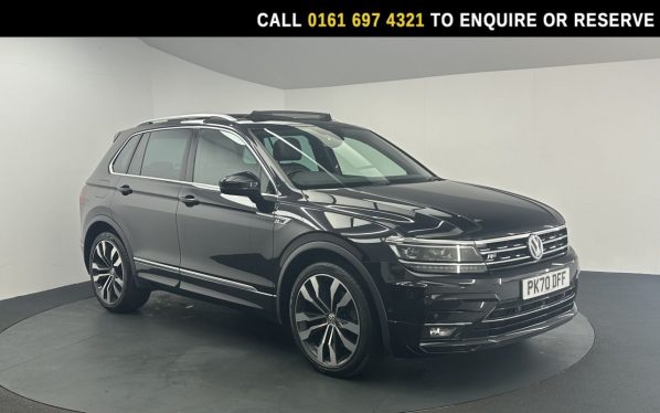Used 2020 BLACK VOLKSWAGEN TIGUAN SUV 2.0 TDI R-Line Tech SUV 5dr Diesel DSG Euro 6 (s/s) (150 ps) (reg. 2020-10-23) for sale in Manchester