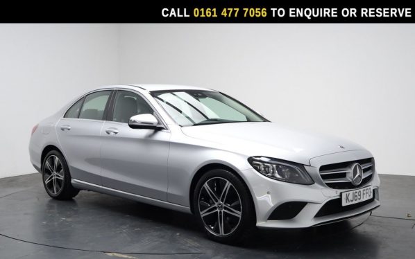 Used 2020 SILVER MERCEDES-BENZ C-CLASS Saloon 1.5 C200 MHEV EQ Boost Sport (Premium) Saloon 4dr Petrol G-Tronic+ Euro 6 (s/s) (198 ps) (reg. 2020-02-07) for sale in Stockport