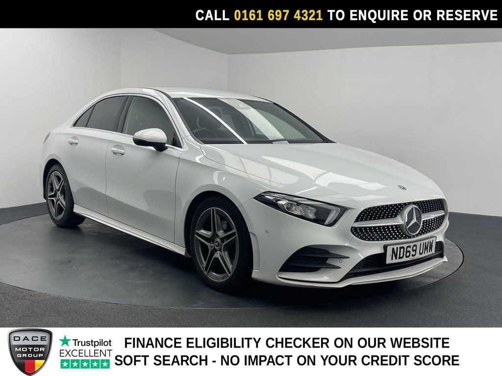 Used 2020 WHITE MERCEDES-BENZ A-CLASS Saloon 1.5 A180d AMG Line (Executive) Saloon 4dr Diesel 7G-DCT Euro 6 (s/s) (116 ps) (reg. 2020-01-08) for sale in Manchester