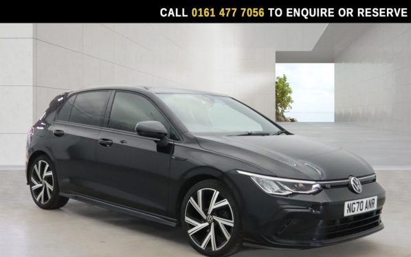 Used 2021 BLACK VOLKSWAGEN GOLF Hatchback 1.5 TSI R-Line Hatchback 5dr Petrol Manual Euro 6 (s/s) (150 ps) (reg. 2021-02-27) for sale in Stockport