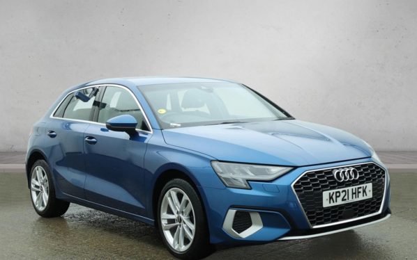 Used 2021 BLUE AUDI A3 Hatchback 1.0 TFSI 30 Sport Sportback 5dr Petrol S Tronic Euro 6 (s/s) (110 ps) (reg. 2021-04-15) for sale in Altrincham