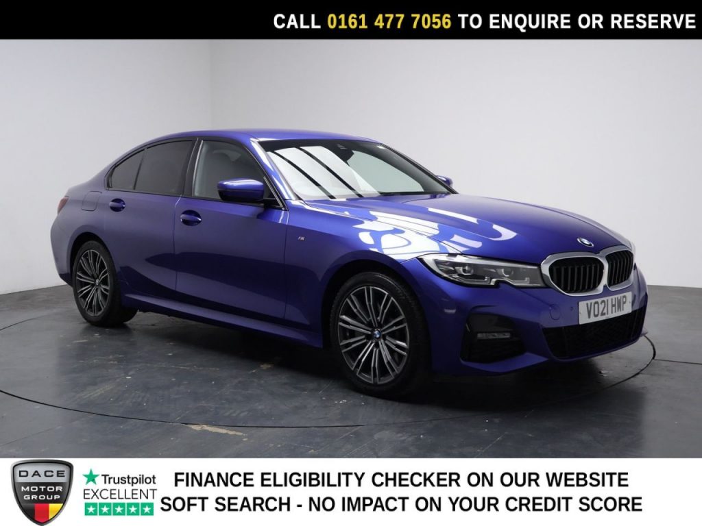 Used 2021 BLUE BMW 3 SERIES Saloon 2.0 330e 12kWh M Sport Saloon 4dr Petrol Plug-in Hybrid Auto xDrive Euro 6 (s/s) (292 ps) (reg. 2021-03-08) for sale in Stockport