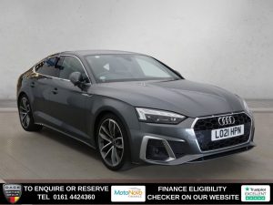 Used 2021 GREY AUDI A5 Hatchback 2.0 TDI 35 S line Sportback 5dr Diesel S Tronic Euro 6 (s/s) (163 ps) (reg. 2021-05-20) for sale in Altrincham