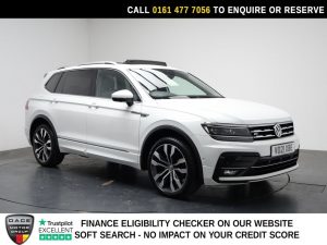 Used 2021 WHITE VOLKSWAGEN TIGUAN ALLSPACE SUV 1.5 TSI EVO R-Line Tech SUV 5dr Petrol DSG Euro 6 (s/s) (150 ps) (reg. 2021-04-22) for sale in Stockport