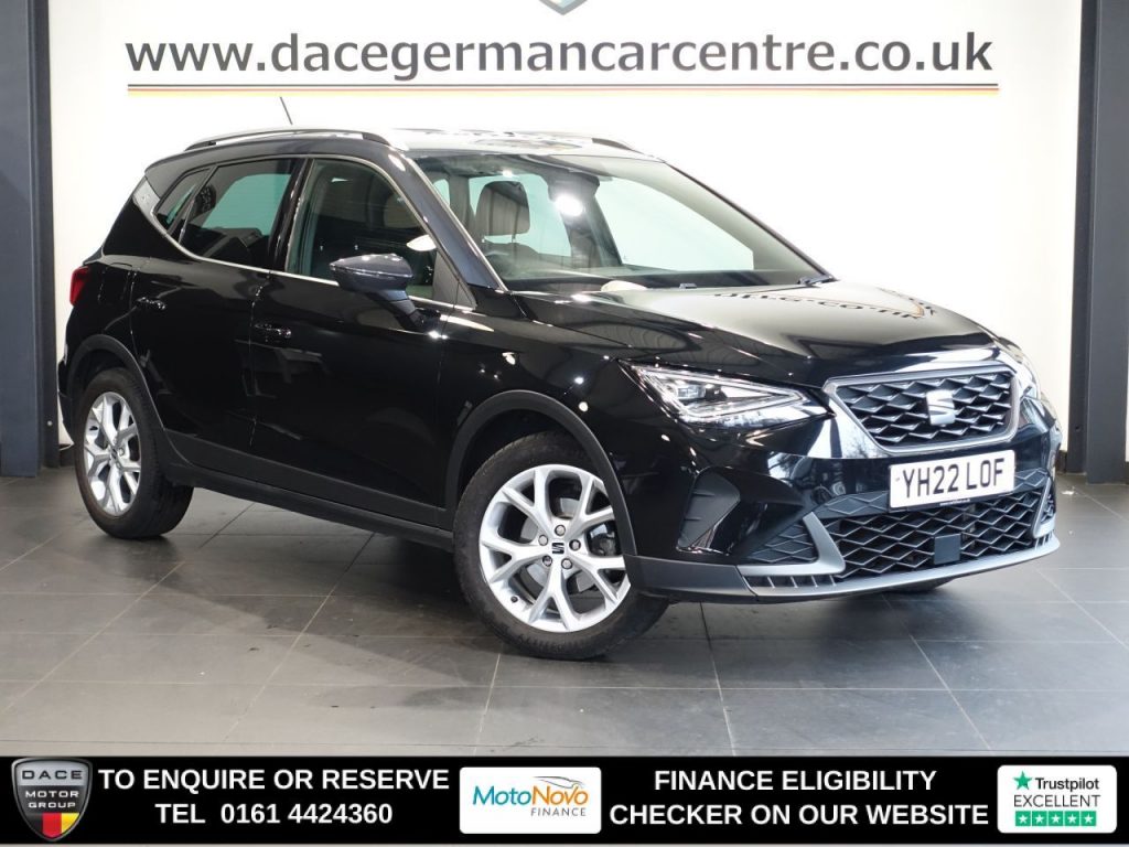 Used 2022 BLACK SEAT ARONA SUV 1.0 TSI FR SUV 5dr Petrol Manual Euro 6 (s/s) (110 ps) (reg. 2022-03-29) for sale in Altrincham