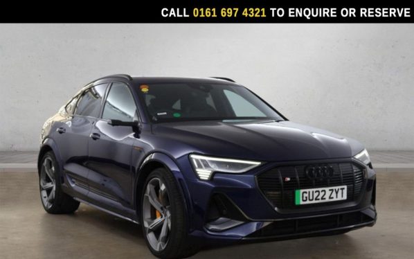 Used 2022 BLUE AUDI e-tron S SUV Vorsprung Sportback 5dr Electric Auto quattro 95kWh (11kW Charger) (503 ps) (reg. 2022-04-21) for sale in Manchester