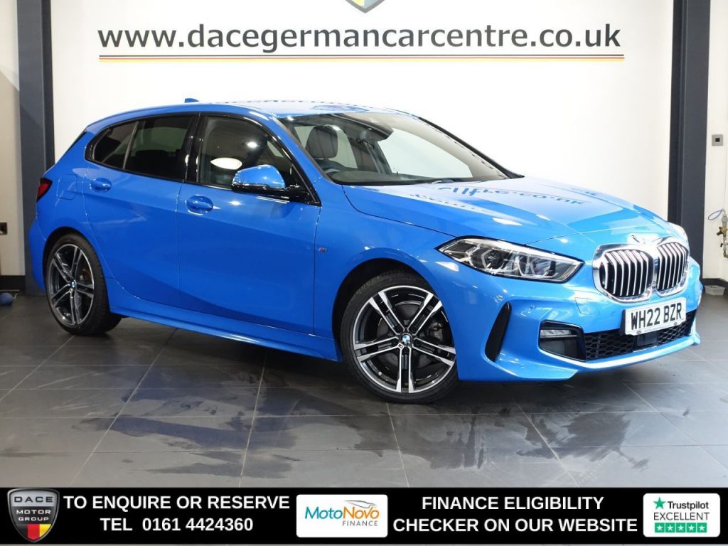 Used 2022 BLUE BMW 1 SERIES Hatchback 2.0 118d M Sport (LCP) Hatchback 5dr Diesel Manual Euro 6 (s/s) (150 ps) (reg. 2022-03-16) for sale in Altrincham
