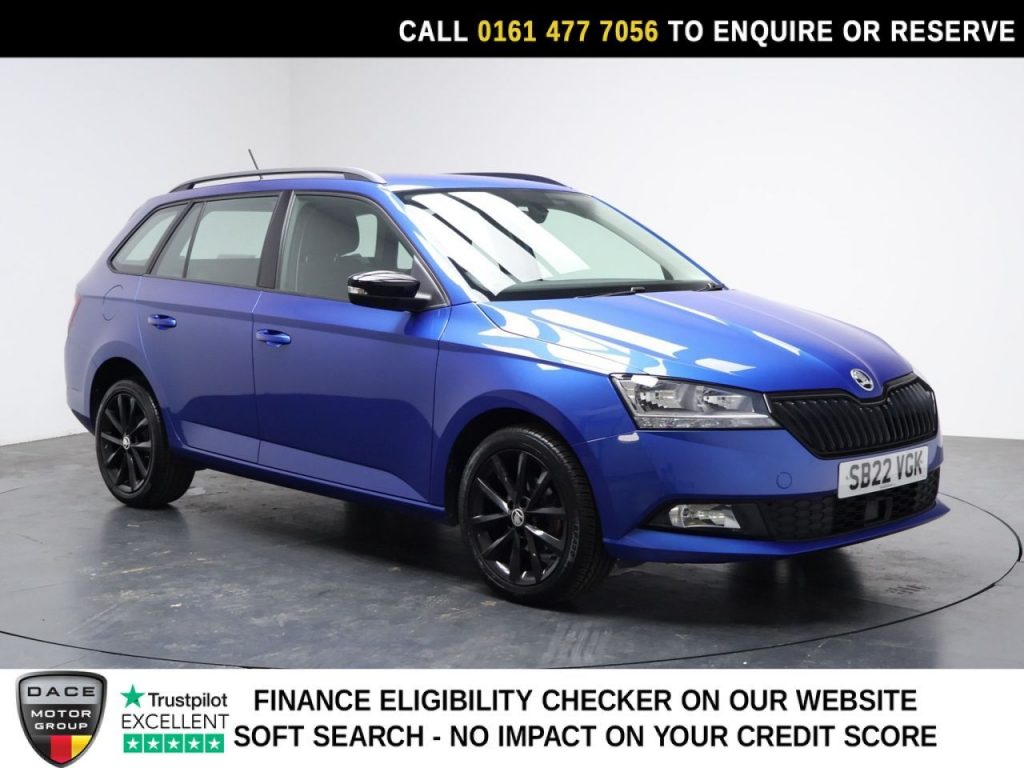 Used 2022 BLUE SKODA FABIA Estate 1.0 TSI Black Edition Estate 5dr Petrol Manual Euro 6 (s/s) (95 ps) (reg. 2022-07-29) for sale in Stockport