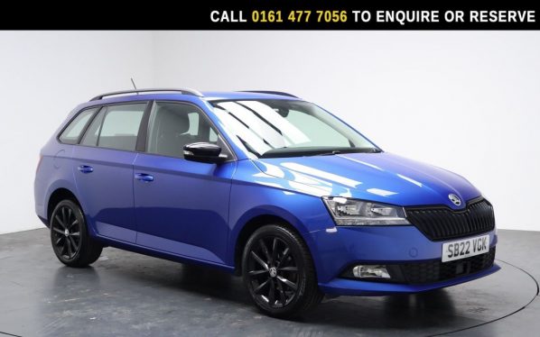 Used 2022 BLUE SKODA FABIA Estate 1.0 TSI Black Edition Estate 5dr Petrol Manual Euro 6 (s/s) (95 ps) (reg. 2022-07-29) for sale in Stockport
