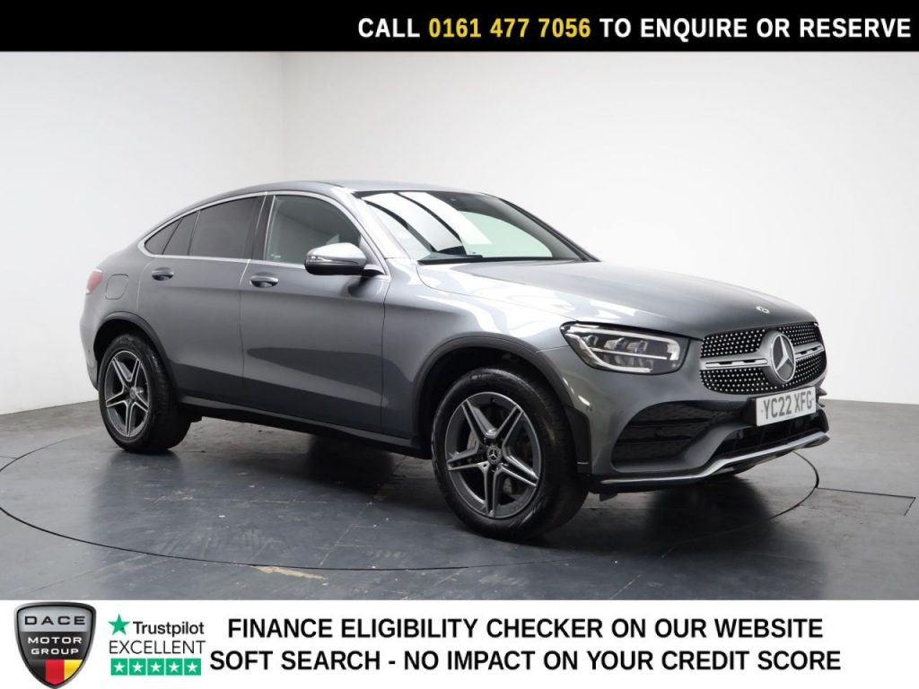 Used 2022 GREY MERCEDES-BENZ GLC SUV 2.0 GLC300h MHEV AMG Line Coupe 5dr Petrol Hybrid G-Tronic+ 4MATIC Euro 6 (s/s) (272 ps) (reg. 2022-06-20) for sale in Stockport