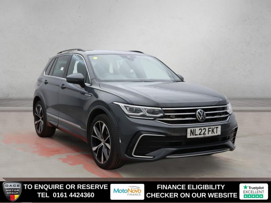 Used 2022 GREY VOLKSWAGEN TIGUAN SUV 1.5 TSI R-Line SUV 5dr Petrol DSG Euro 6 (s/s) (150 ps) (reg. 2022-04-12) for sale in Altrincham