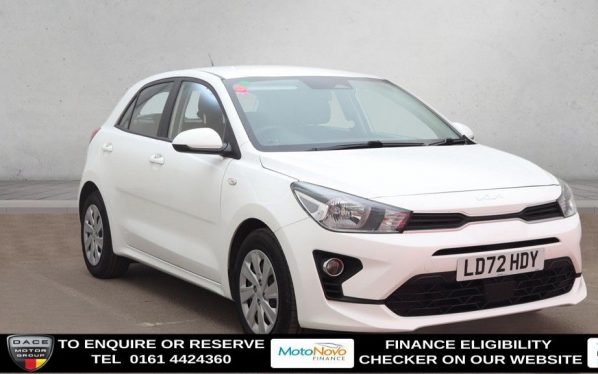 Used 2022 WHITE KIA RIO Hatchback 1.2 1 Hatchback 5dr Petrol Manual Euro 6 (s/s) (83 bhp) (reg. 2022-10-25) for sale in Altrincham