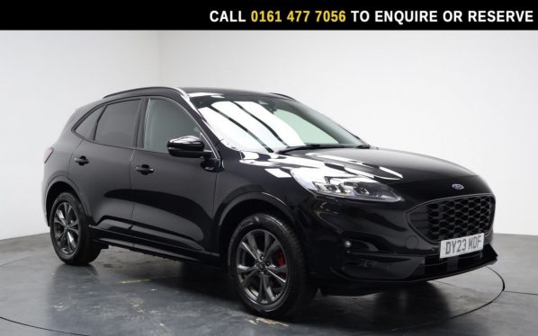 Used 2023 BLACK FORD KUGA SUV 2.5 EcoBoost Duratec 14.4kWh ST-Line SUV 5dr Petrol Plug-in Hybrid CVT Euro 6 (s/s) (225 ps) (reg. 2023-03-08) for sale in Stockport