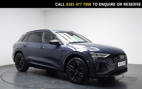 Used 2023 BLUE AUDI Q8 E-TRON SUV 55 Black Edition SUV 5dr Electric Auto quattro 114kWh (11kW Charger) (408 ps) (reg. 2023-06-30) for sale in Stockport