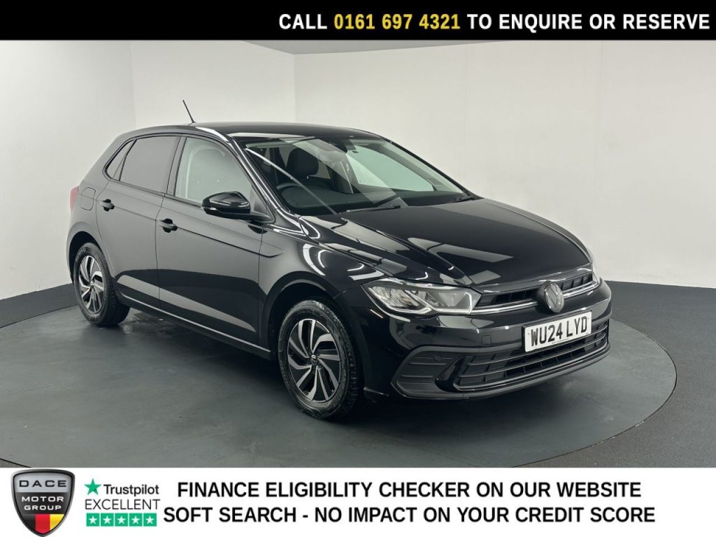 Used 2024 BLACK VOLKSWAGEN POLO Hatchback 1.0 EVO Life Hatchback 5dr Petrol Manual Euro 6 (s/s) (80 ps) (reg. 2024-03-31) for sale in Manchester