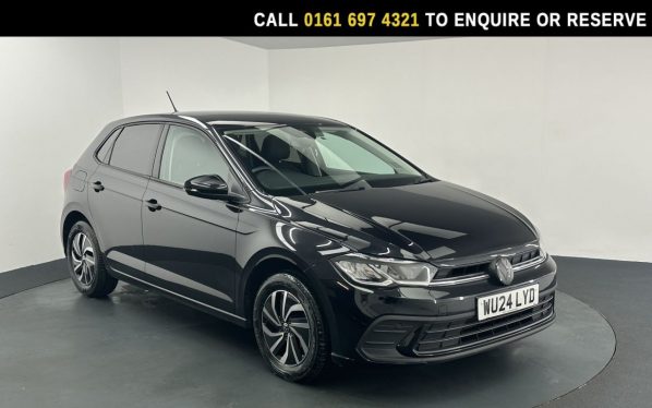 Used 2024 BLACK VOLKSWAGEN POLO Hatchback 1.0 EVO Life Hatchback 5dr Petrol Manual Euro 6 (s/s) (80 ps) (reg. 2024-03-31) for sale in Manchester