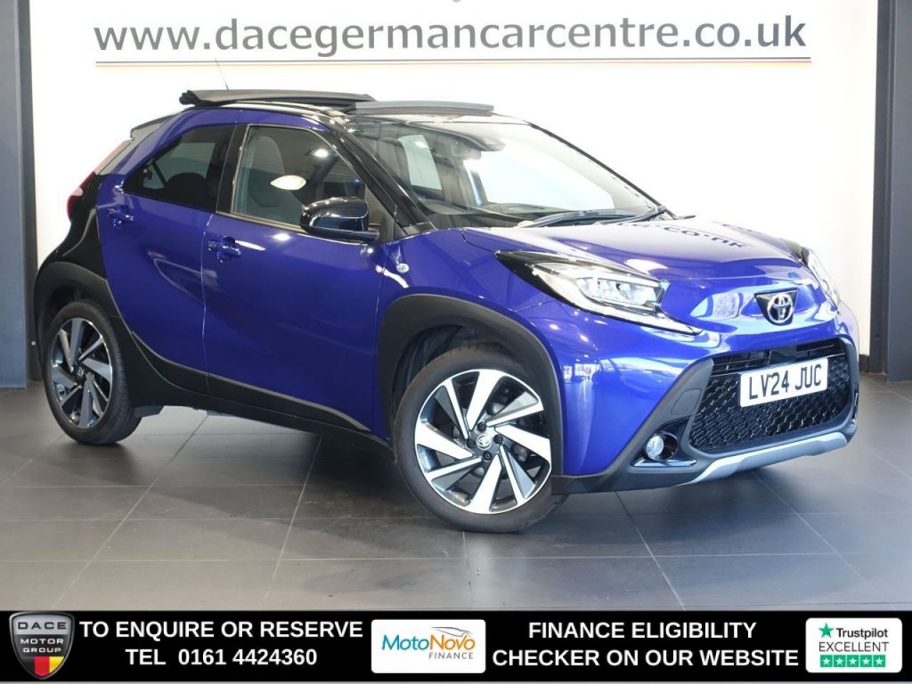 Used 2024 BLUE TOYOTA AYGO X Hatchback 1.0 VVT-i Exclusive Hatchback 5dr Petrol Manual Euro 6 (s/s) (72 ps) (reg. 2024-03-27) for sale in Altrincham