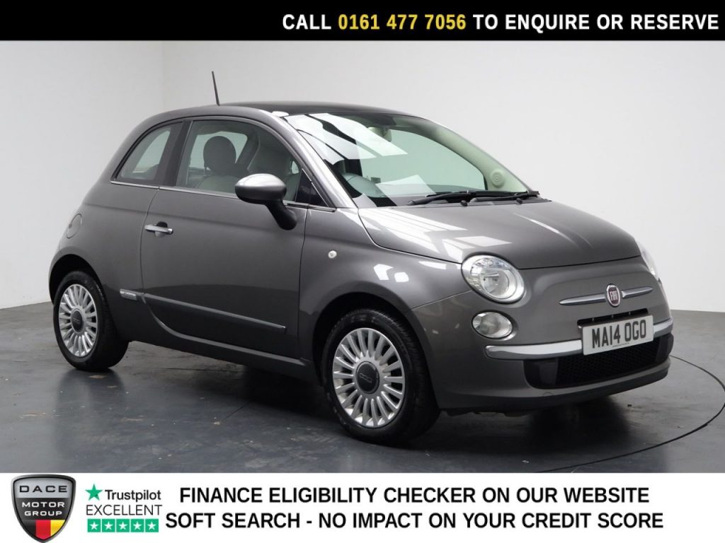 Used 2014 GREY FIAT 500 Hatchback 1.2 Lounge Hatchback 3dr Petrol Manual Euro 6 (s/s) (69 bhp) (reg. 2014-03-31) for sale in Stockport