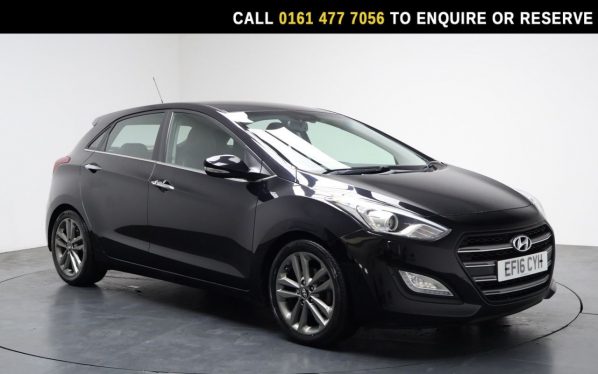 Used 2016 BLACK HYUNDAI I30 Hatchback 1.6 CRDi Blue Drive Premium Hatchback 5dr Diesel Manual Euro 6 (s/s) (136 ps) (reg. 2016-05-10) for sale in Stockport