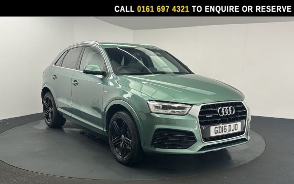 Used 2016 GREEN AUDI Q3 SUV 2.0 TFSI S line Plus SUV 5dr Petrol S Tronic quattro Euro 6 (s/s) (180 ps) (reg. 2016-05-17) for sale in Manchester