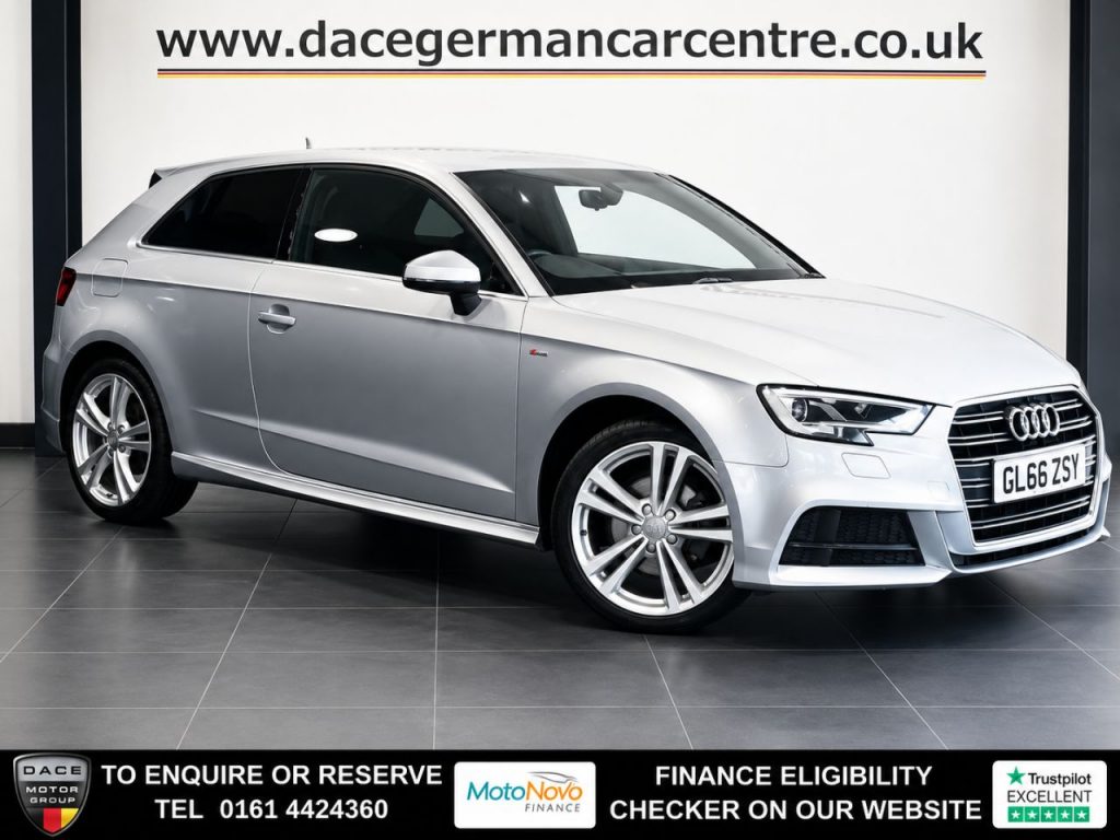 Used 2016 SILVER AUDI A3 Hatchback 1.4 TFSI CoD S line Hatchback 3dr Petrol S Tronic Euro 6 (s/s) (150 ps) (reg. 2016-12-10) for sale in Altrincham