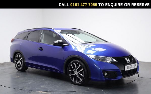 Used 2017 BLUE HONDA CIVIC Estate 1.8 i-VTEC Sport Tourer 5dr Petrol Auto Euro 6 (Navi) (142 ps) (reg. 2017-09-28) for sale in Stockport