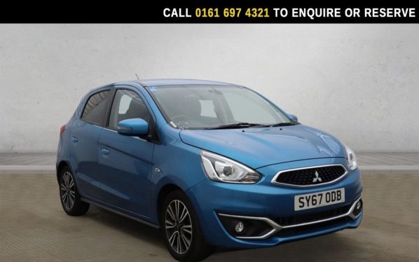Used 2017 BLUE MITSUBISHI MIRAGE Hatchback 1.2 Juro Hatchback 5dr Petrol CVT Euro 6 (s/s) (79 ps) (reg. 2017-09-27) for sale in Manchester