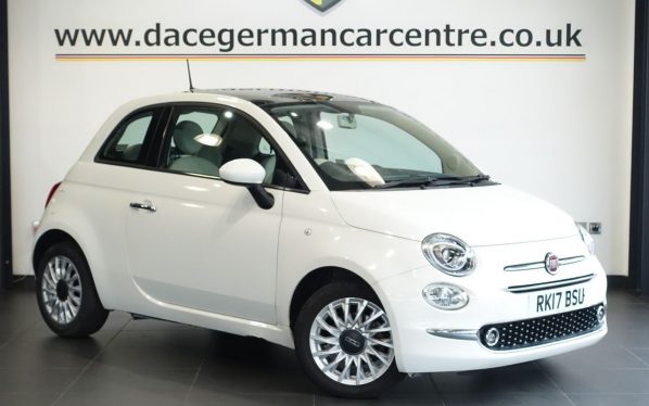 Used 2017 WHITE FIAT 500 Hatchback 1.2 Lounge Hatchback 3dr Petrol Manual Euro 6 (s/s) (69 bhp) (reg. 2017-03-24) for sale in Altrincham