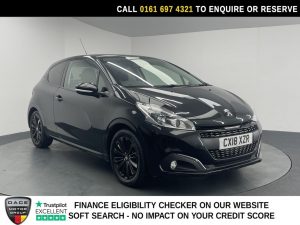 Used 2018 BLACK PEUGEOT 208 Hatchback 1.2 PureTech Black Edition Hatchback 3dr Petrol Manual Euro 6 (82 ps) (reg. 2018-03-30) for sale in Manchester