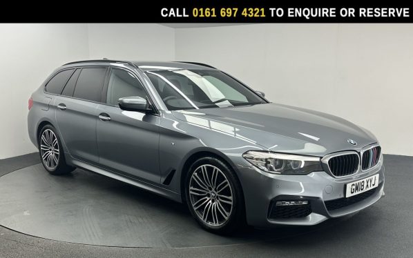 Used 2018 BLUE BMW 5 SERIES Estate 3.0 530d M Sport Touring 5dr Diesel Auto Euro 6 (s/s) (265 ps) (reg. 2018-06-29) for sale in Manchester