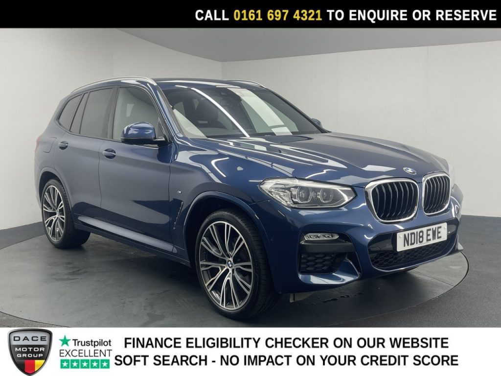 Used 2018 BLUE BMW X3 SUV 2.0 20d M Sport SUV 5dr Diesel Auto xDrive Euro 6 (s/s) (190 ps) (reg. 2018-06-29) for sale in Manchester