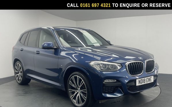 Used 2018 BLUE BMW X3 SUV 2.0 20d M Sport SUV 5dr Diesel Auto xDrive Euro 6 (s/s) (190 ps) (reg. 2018-06-29) for sale in Manchester