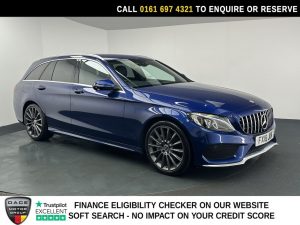 Used 2018 BLUE MERCEDES-BENZ C-CLASS Estate 2.0 C200 AMG Line Estate 5dr Petrol G-Tronic+ Euro 6 (s/s) (184 ps) (reg. 2018-03-31) for sale in Manchester