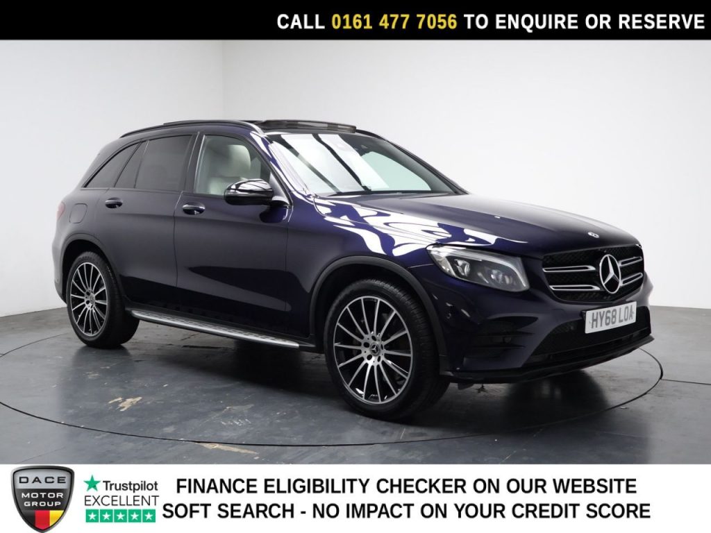 Used 2018 BLUE MERCEDES-BENZ GLC SUV 2.1 GLC250d AMG Line (Premium Plus) SUV 5dr Diesel G-Tronic+ 4MATIC Euro 6 (s/s) (204 ps) (reg. 2018-09-03) for sale in Stockport