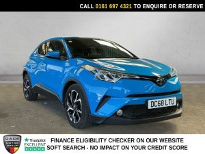 Used 2018 BLUE TOYOTA C-HR SUV 1.8 VVT-h Design SUV 5dr Petrol Hybrid CVT Euro 6 (s/s) (122 ps) (reg. 2018-12-12) for sale in Manchester