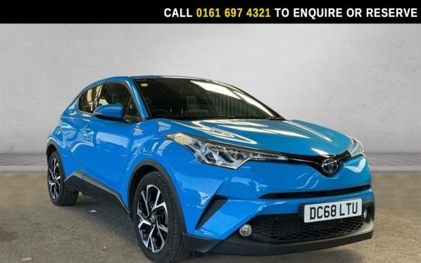 Used 2018 BLUE TOYOTA C-HR SUV 1.8 VVT-h Design SUV 5dr Petrol Hybrid CVT Euro 6 (s/s) (122 ps) (reg. 2018-12-12) for sale in Manchester