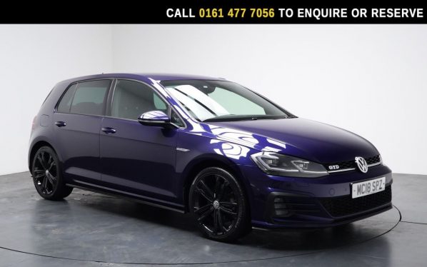 Used 2018 BLUE VOLKSWAGEN GOLF Hatchback 2.0 TDI GTD Hatchback 5dr Diesel DSG Euro 6 (s/s) (184 ps) (reg. 2018-08-06) for sale in Stockport