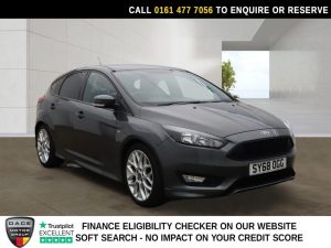Used 2018 GREY FORD FOCUS Hatchback 1.0T EcoBoost ST-Line Hatchback 5dr Petrol Manual Euro 6 (s/s) (140 ps) (reg. 2018-09-01) for sale in Stockport