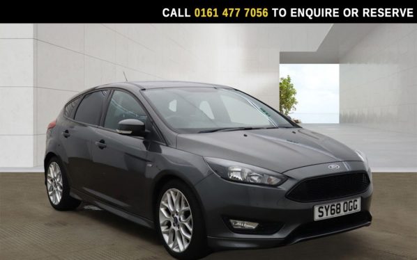 Used 2018 GREY FORD FOCUS Hatchback 1.0T EcoBoost ST-Line Hatchback 5dr Petrol Manual Euro 6 (s/s) (140 ps) (reg. 2018-09-01) for sale in Stockport