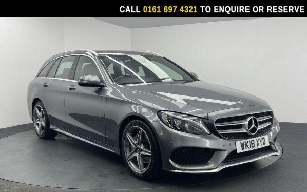 Used 2018 GREY MERCEDES-BENZ C-CLASS Estate 2.1 C220d AMG Line Estate 5dr Diesel G-Tronic+ Euro 6 (s/s) (170 ps) (reg. 2018-06-26) for sale in Manchester
