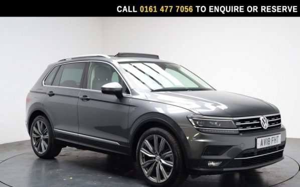 Used 2018 GREY VOLKSWAGEN TIGUAN SUV 2.0 TSI SEL SUV 5dr Petrol DSG 4Motion Euro 6 (s/s) (180 ps) (reg. 2018-03-29) for sale in Stockport