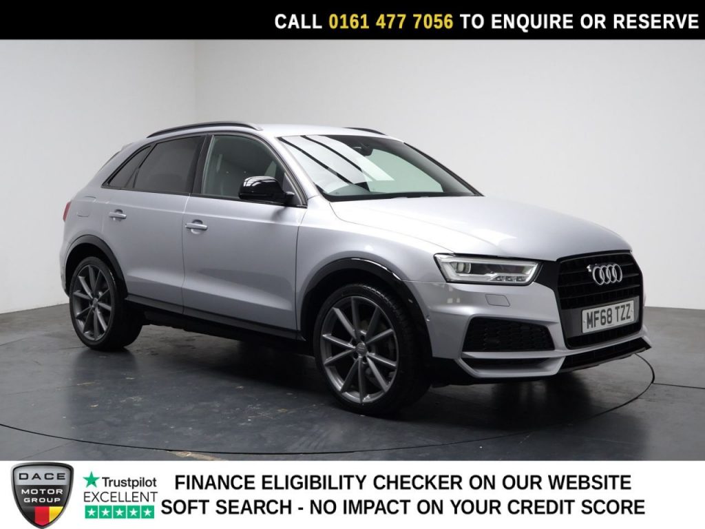 Used 2018 SILVER AUDI Q3 SUV 1.4 TFSI CoD Black Edition SUV 5dr Petrol S Tronic Euro 6 (s/s) (150 ps) (reg. 2018-09-12) for sale in Stockport