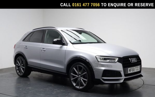 Used 2018 SILVER AUDI Q3 SUV 1.4 TFSI CoD Black Edition SUV 5dr Petrol S Tronic Euro 6 (s/s) (150 ps) (reg. 2018-09-12) for sale in Stockport