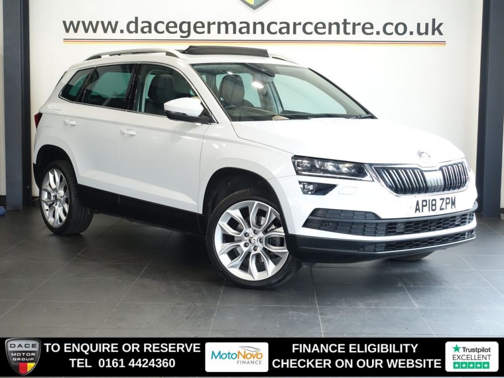 Used 2018 WHITE SKODA KAROQ SUV 1.5 TSI Edition SUV 5dr Petrol Manual Euro 6 (s/s) (150 ps) (reg. 2018-06-20) for sale in Altrincham