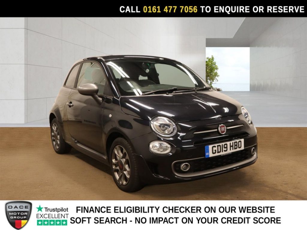 Used 2019 BLACK FIAT 500 Hatchback 1.2 S Hatchback 3dr Petrol Manual Euro 6 (s/s) (69 bhp) (reg. 2019-04-27) for sale in Stockport