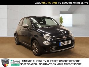 Used 2019 BLACK FIAT 500 Hatchback 1.2 S Hatchback 3dr Petrol Manual Euro 6 (s/s) (69 bhp) (reg. 2019-04-27) for sale in Stockport