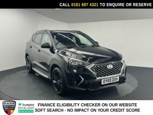 Used 2019 BLACK HYUNDAI TUCSON SUV 1.6 T-GDi N Line SUV 5dr Petrol DCT Euro 6 (s/s) (177 ps) (reg. 2019-09-10) for sale in Manchester