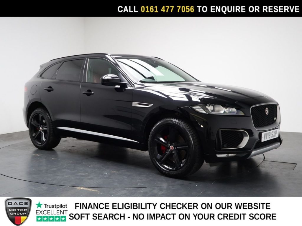 Used 2019 BLACK JAGUAR F-PACE SUV 3.0 D300 V6 S SUV 5dr Diesel Auto AWD Euro 6 (s/s) (300 ps) (reg. 2019-04-30) for sale in Stockport