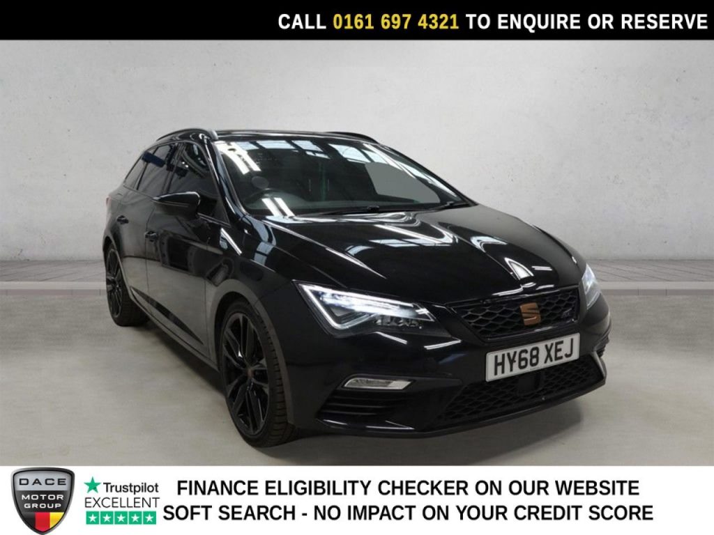 Used 2019 BLACK SEAT LEON Estate 2.0 TSI Cupra 300 ST 5dr Petrol DSG 7 Spd 4Drive Euro 6 (s/s) (300 ps) (reg. 2019-01-11) for sale in Manchester